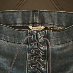 American Eagle Skinny Jeans With Lace Up Detail Women’s 00